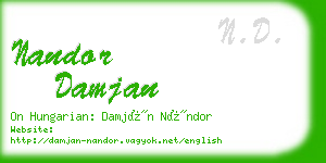 nandor damjan business card